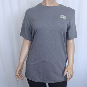 Gray Unisex Long Body Pocket T-Shirt